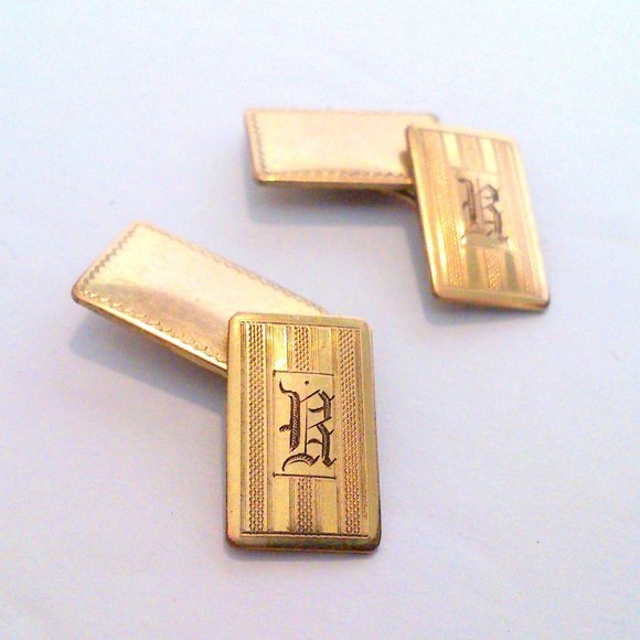 Hayward Other - Vintage Art Deco Gold Tone Initial R Cufflinks